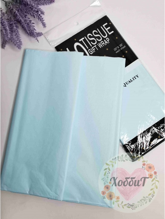 Бумага тишью 50*66см, 10листов (светло-голубой)